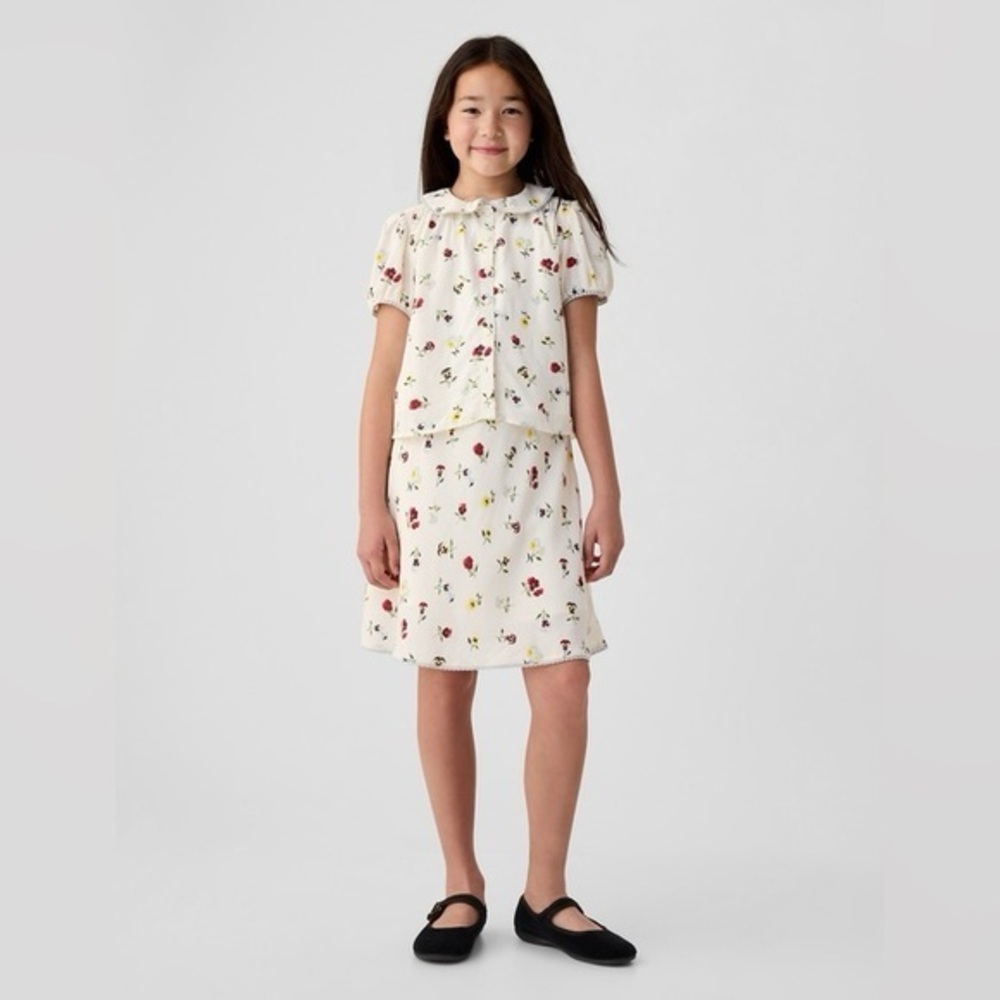 Gap x DÔEN Girls Floral Matching Set Skirt Top XL 12 Outfit